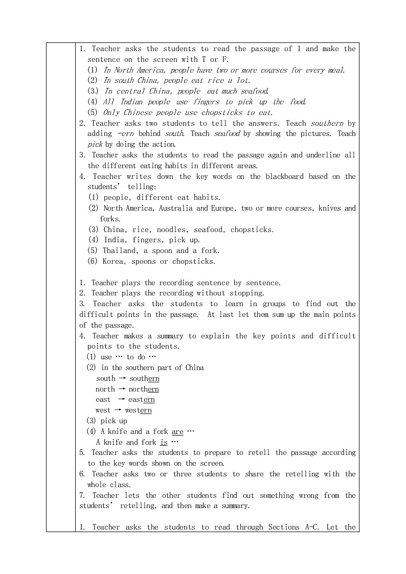 Unit 7 Food Festival Topic 2 Section D 教案02