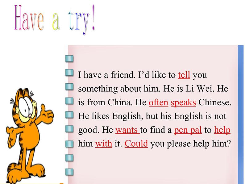 仁爱版七年级英语上Unit 3 Topic 1 Does he speak Chinese? Section A 课件第4页