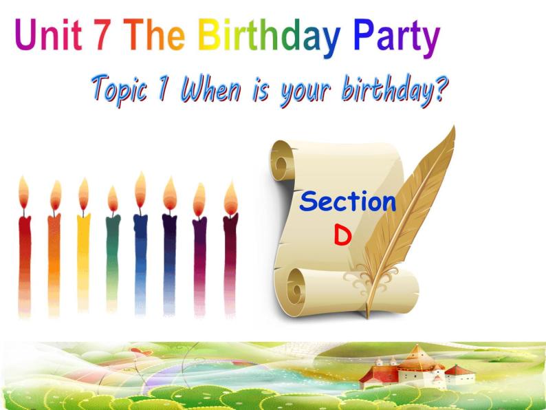 仁爱版七年级英语下册 Unit 7 Topic 1 When is your birthday？  Section D   课件01