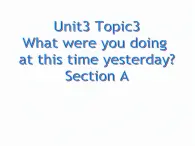 仁爱版八年级英语上册 Unit 3  Topic 3 What were you doing at this time yesterday？ Section A 课件.