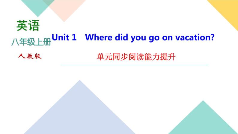 Unit 1 Where did you go on vacation 单元同步阅读能力提升 课件01