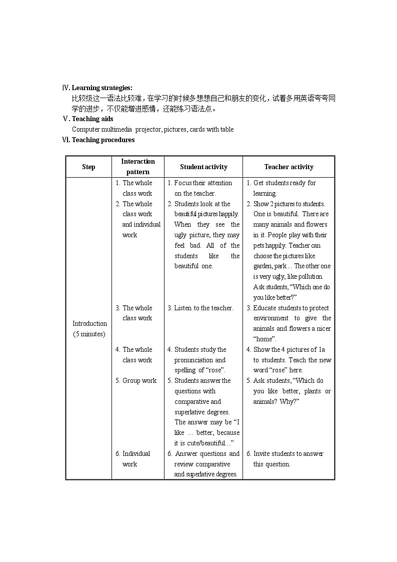 Unit 4 Topic 1 What’s the strongest animal on the farm? Section B 教案第2页