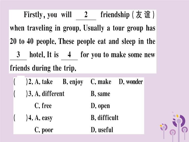 (通用版)2018秋八年级英语上册Unit1Wheredidyougoonvacation综合阅读提升练习题课件(新版)人教新目标版03