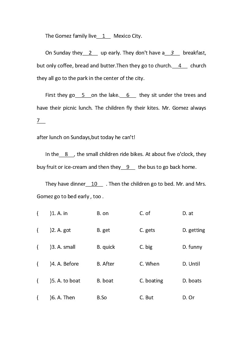 人教新目标七年级下册英语课课练 Unit3 How do you get to school? Self Check03