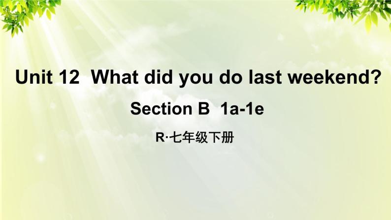 人教版七年级英语下册 unit12 section B 1a-1e 课件01