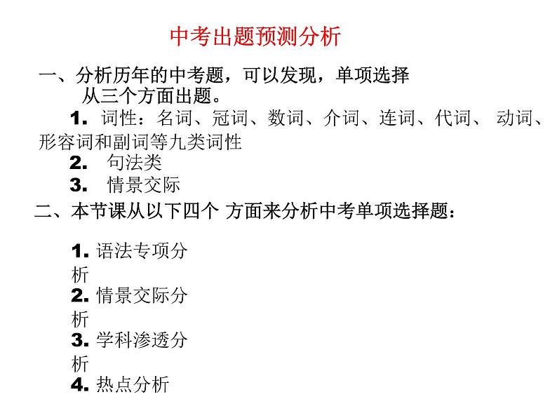 中考英语复习单项选择练习题课件第3页