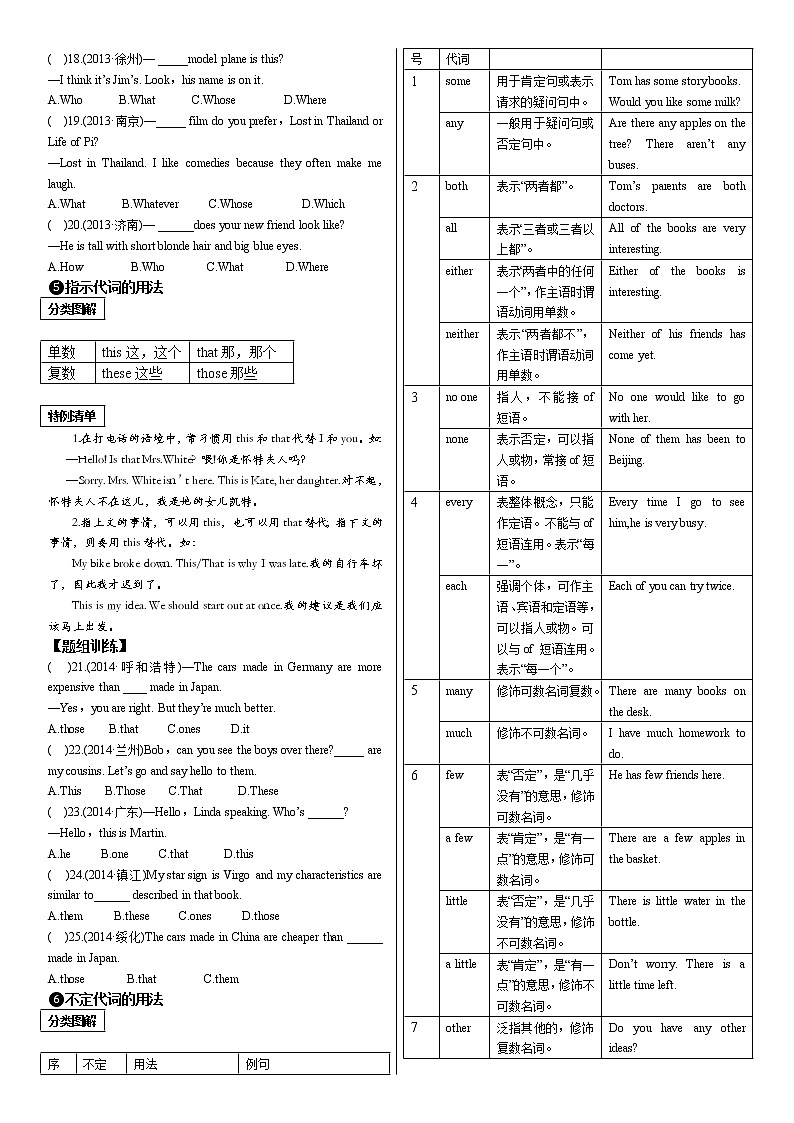 【3】中考英语专项复习 代词第3页