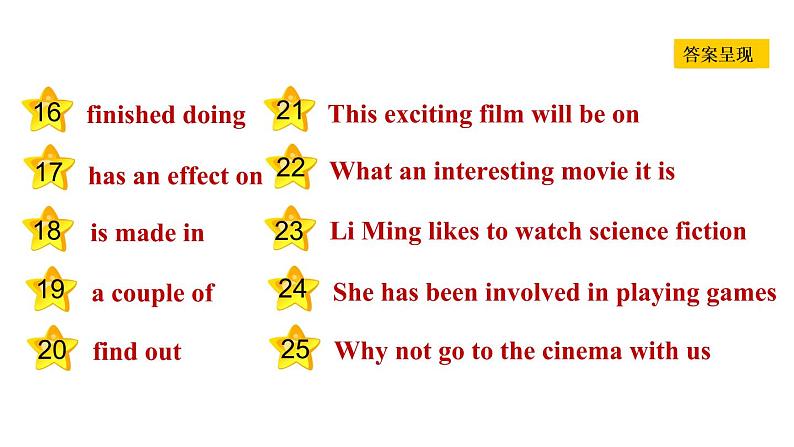 冀教版九年级上册英语课件 Unit6 Lesson 32 Moving Pictures第3页