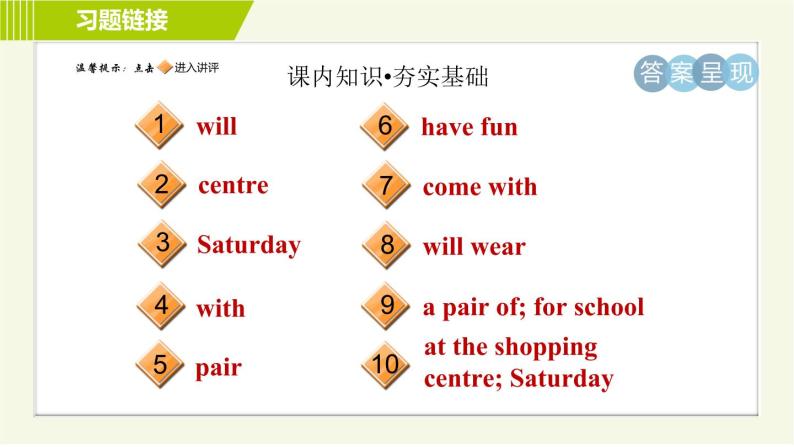 冀教版七年级上册英语习题课件 Unit2 Lesson 12 Let's Go Shopping!02