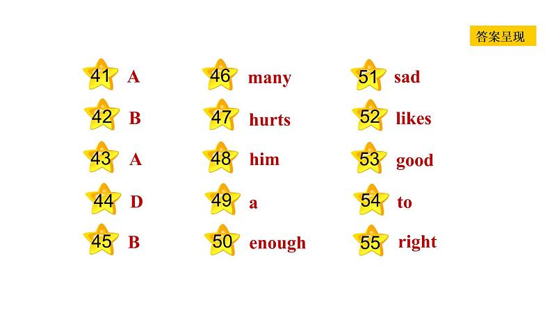 冀教版七年级上册英语习题课件 Unit3 Lesson 16 Happy or Sad第5页