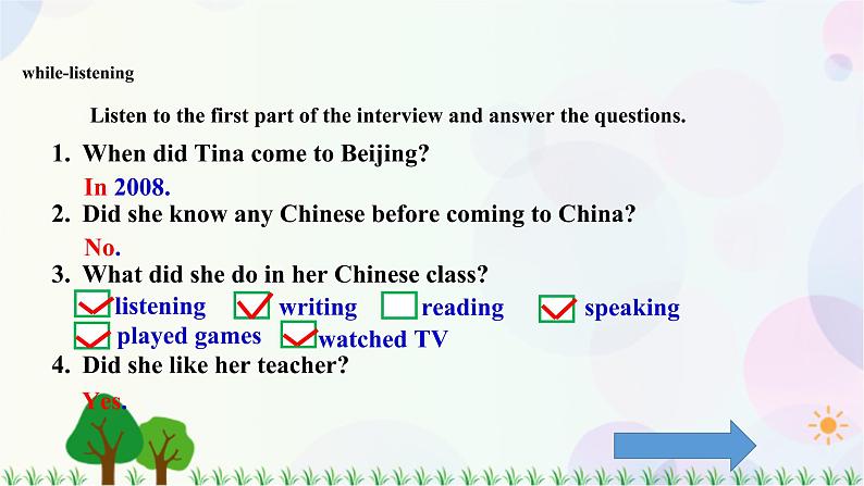 Lesson 2 An Interview on TV 课件(33张PPT)第6页