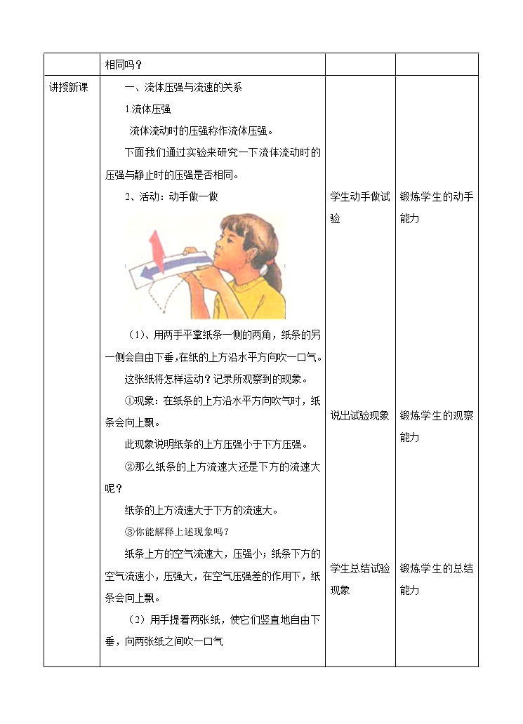 2.4流体的压强与流速的关系 (课件+教案+练习+视频)02