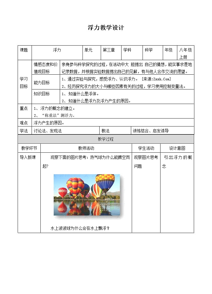 3.2浮力(课件+教案+练习+视频)01