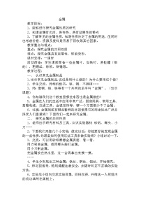 科学九年级上册第3章  金属与盐1 金属优秀教案