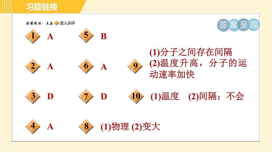 華師版B本八年級(jí)上冊(cè)科學(xué)習(xí)題課件 第6章 6.1.2 物質(zhì)的微粒模型第2頁(yè)