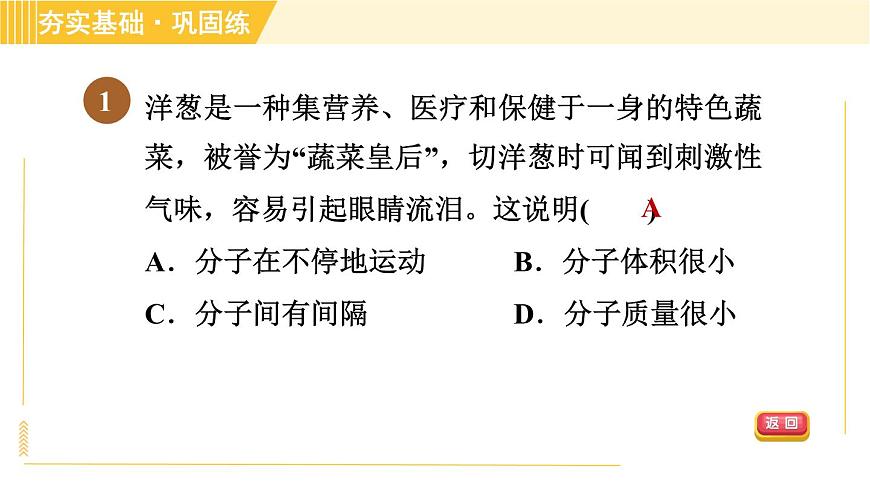 華師版B本八年級(jí)上冊(cè)科學(xué)習(xí)題課件 第6章 6.1.2 物質(zhì)的微粒模型第5頁(yè)