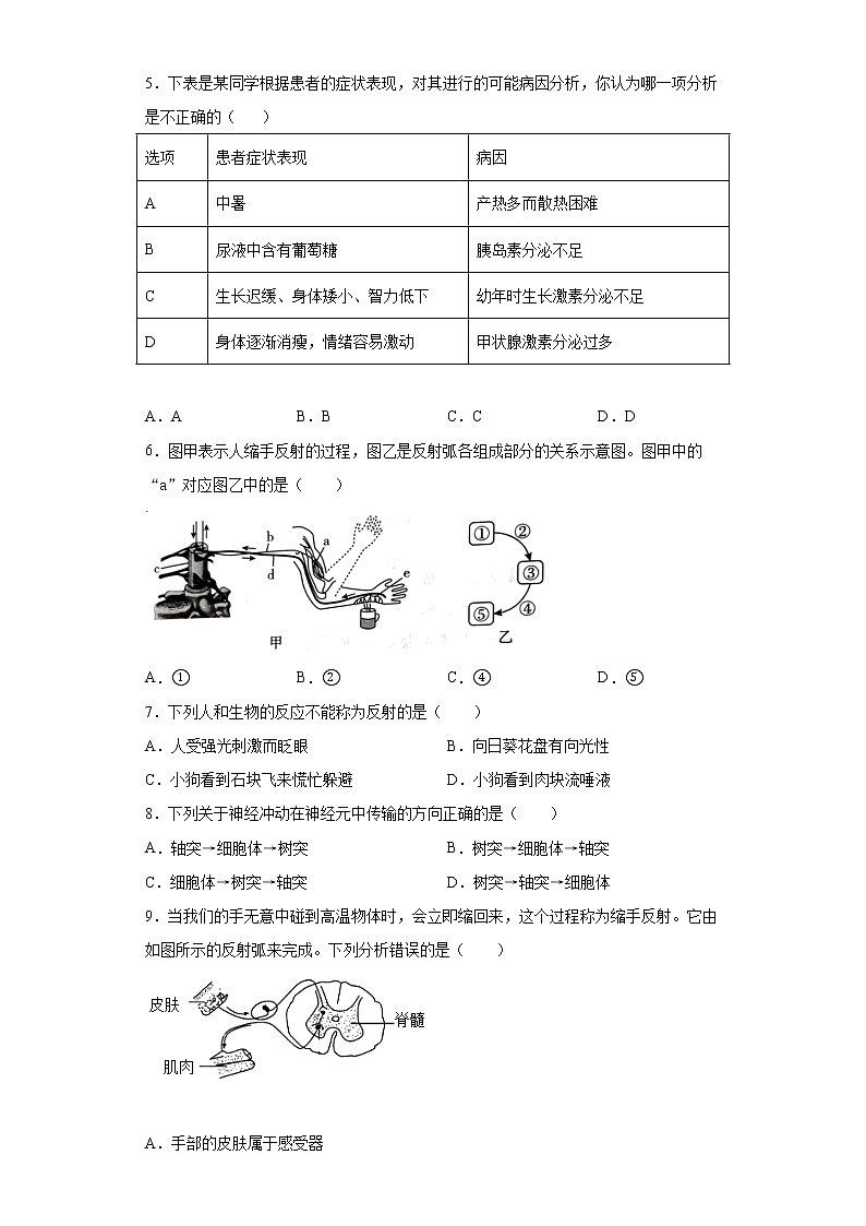 第三章 生命活動(dòng)的調(diào)節(jié)單元測(cè)試卷第2頁(yè)