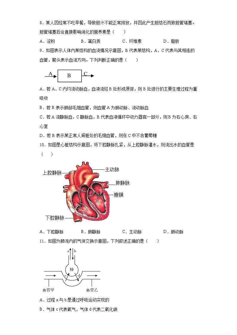 第四章 代謝與平衡單元測(cè)試卷第3頁(yè)