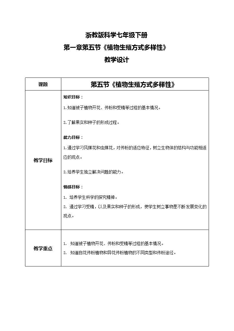 《植物生殖方式的多樣性》教學(xué)設(shè)計(jì)第1頁