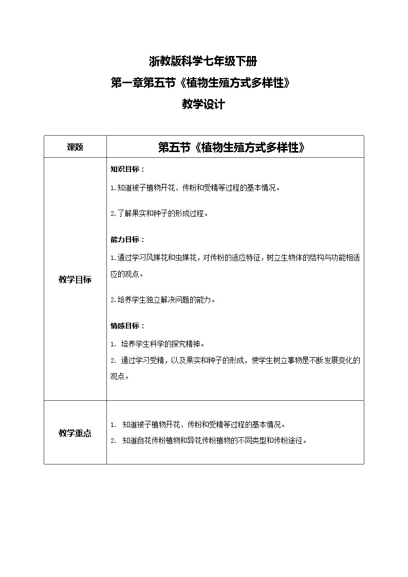 浙教版科学七下1.5《植物生殖方式的多样性》课件+教案01