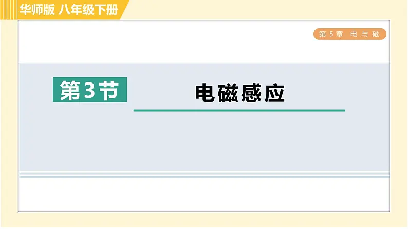 华师版八年级下册科学 第5章 5.3电磁感应 习题课件第1页