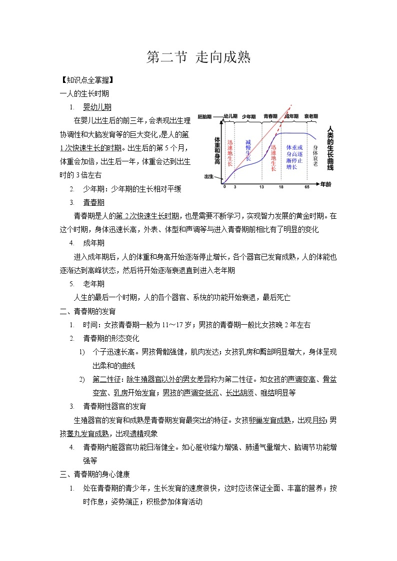 1.2 走向成熟-2020-2021学年科学七年级下册讲练测（浙教版）01