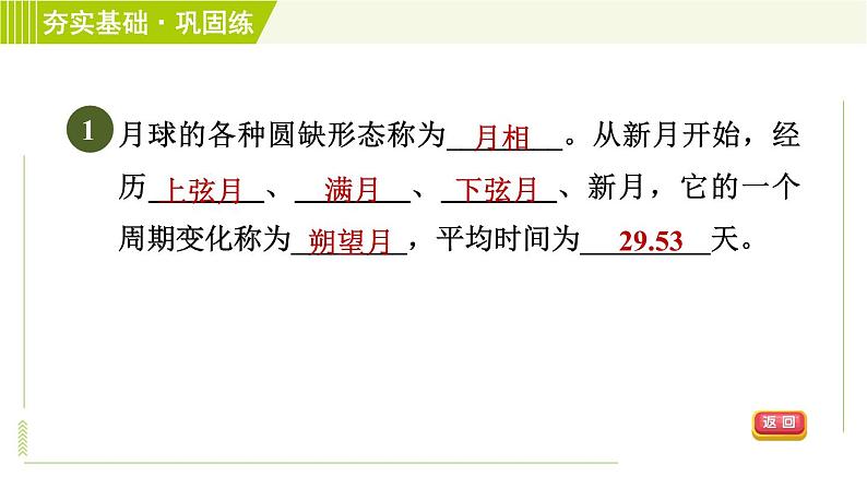 浙教版七年级下册科学 第4章 4.4 月相 习题课件04