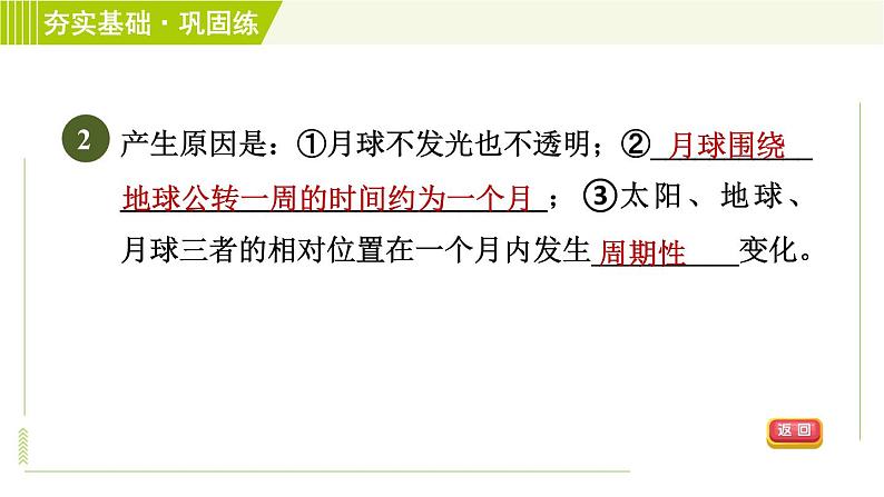 浙教版七年级下册科学 第4章 4.4 月相 习题课件05