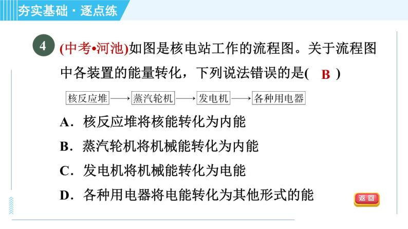 浙教版九年级上册科学 第3章 3.7核　能 习题课件06