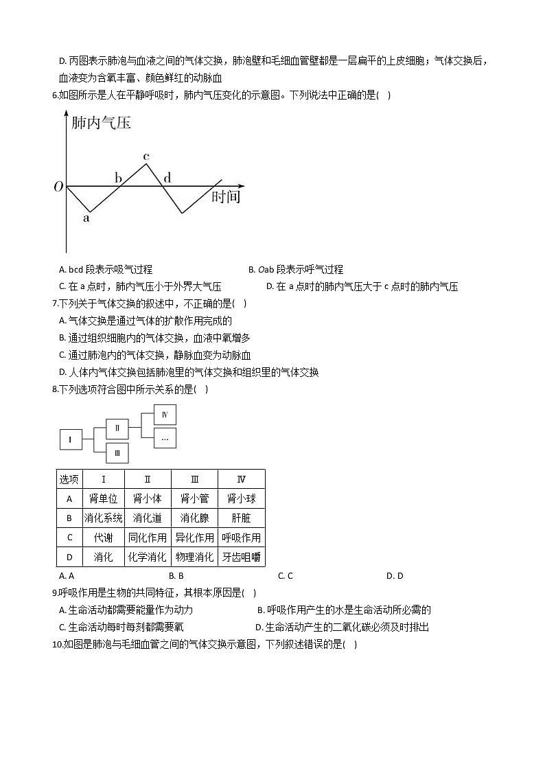 第五节 生物的呼吸作用练习题02