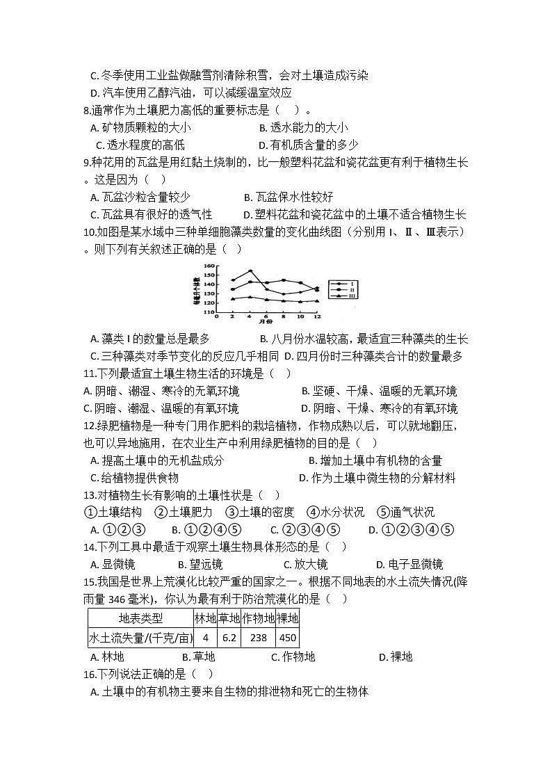 4.2-4.3 土壤与植物、人类活动与土壤 同步自测第2页