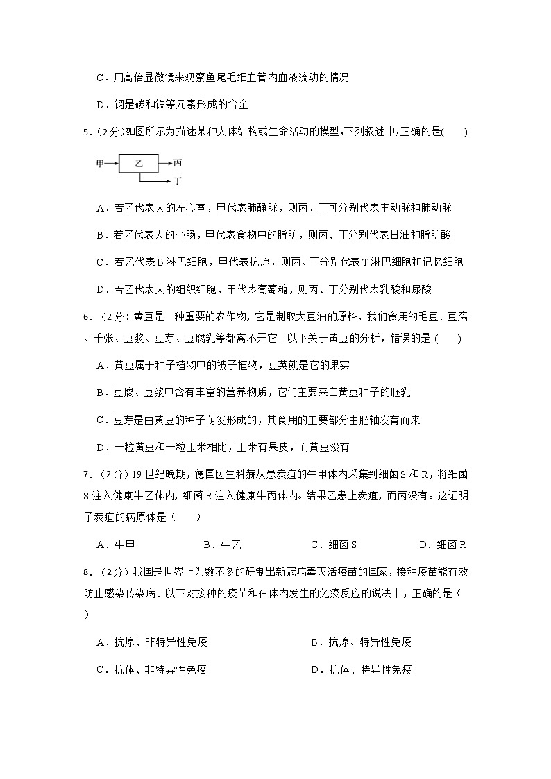 2022年华师大 科学 九下 第四单元 质量评估卷第2页