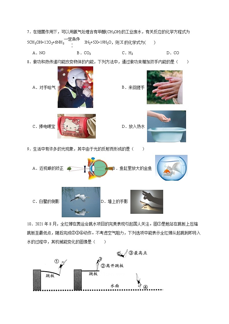 2022年浙江省中考科学模拟卷(宁波专用)(十)(原卷版)第3页