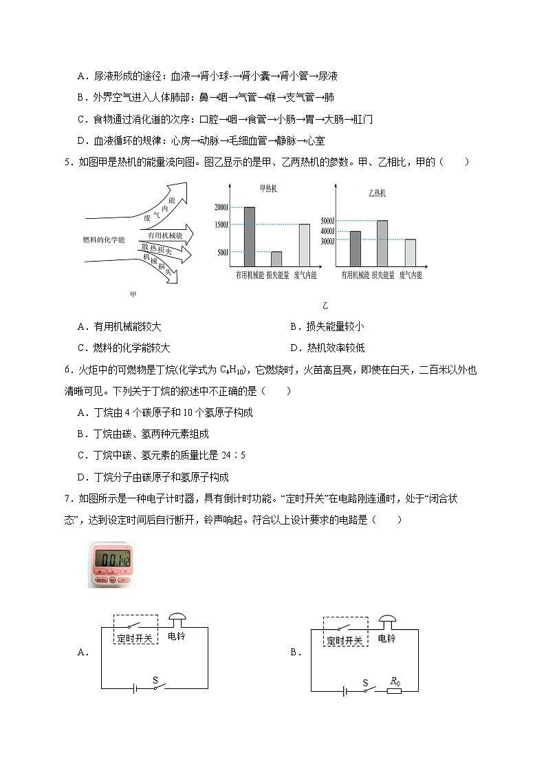 2022年浙江省中考科学模拟卷(宁波专用)(一)02