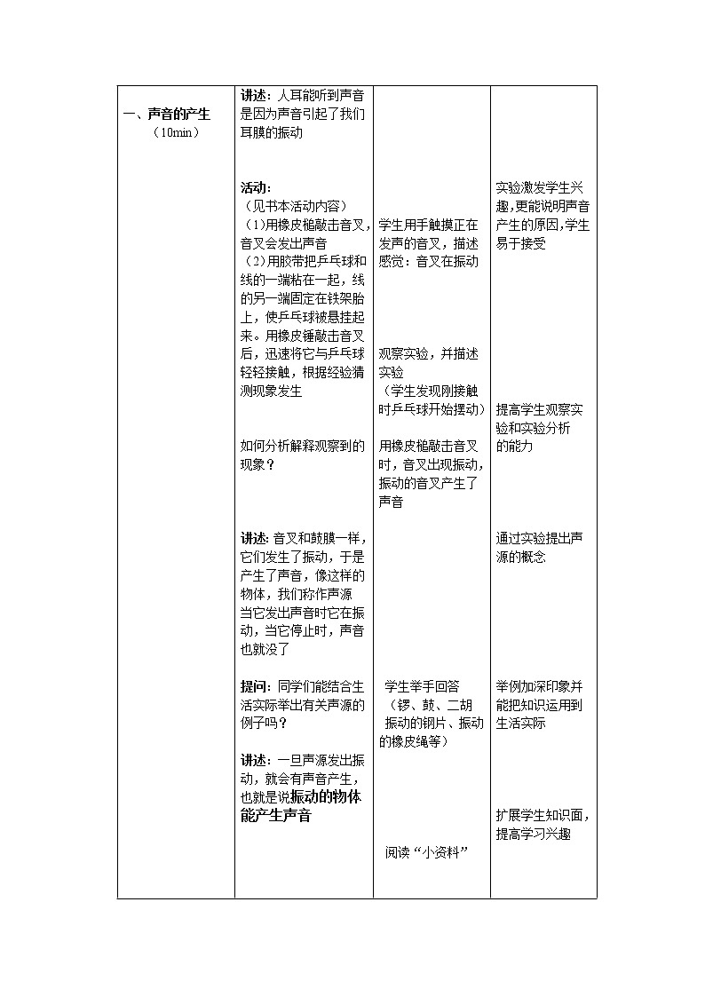 華師大版八年級下冊科學 1.1聲音的產(chǎn)生和傳播 教案第2頁