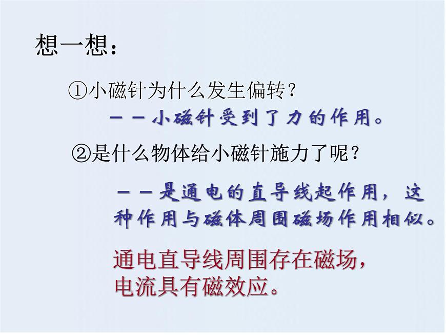 華師大版八年級下冊科學 5.2電流的磁效應 課件第3頁