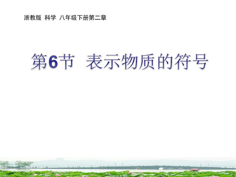 浙教版八下科学 2.6表示物质的符号 课件01
