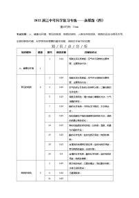 2022年中考科学题型练习选择题（四）