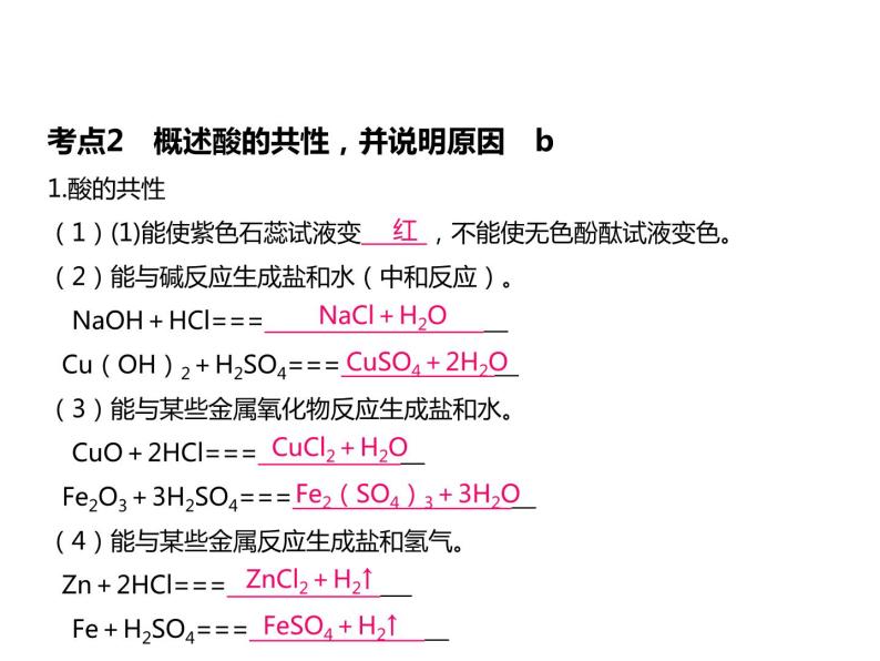 浙教版初中科学 第31课时《常见的化合物（一）》中考冲刺复习课件06