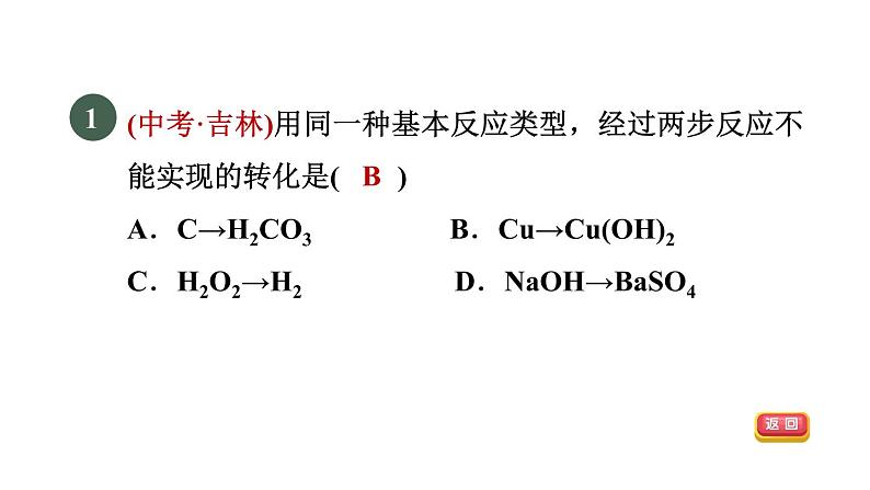 浙教版九年级科学上册第2章物质转化与材料利用专项训练三:物质的转化推断习题课件03