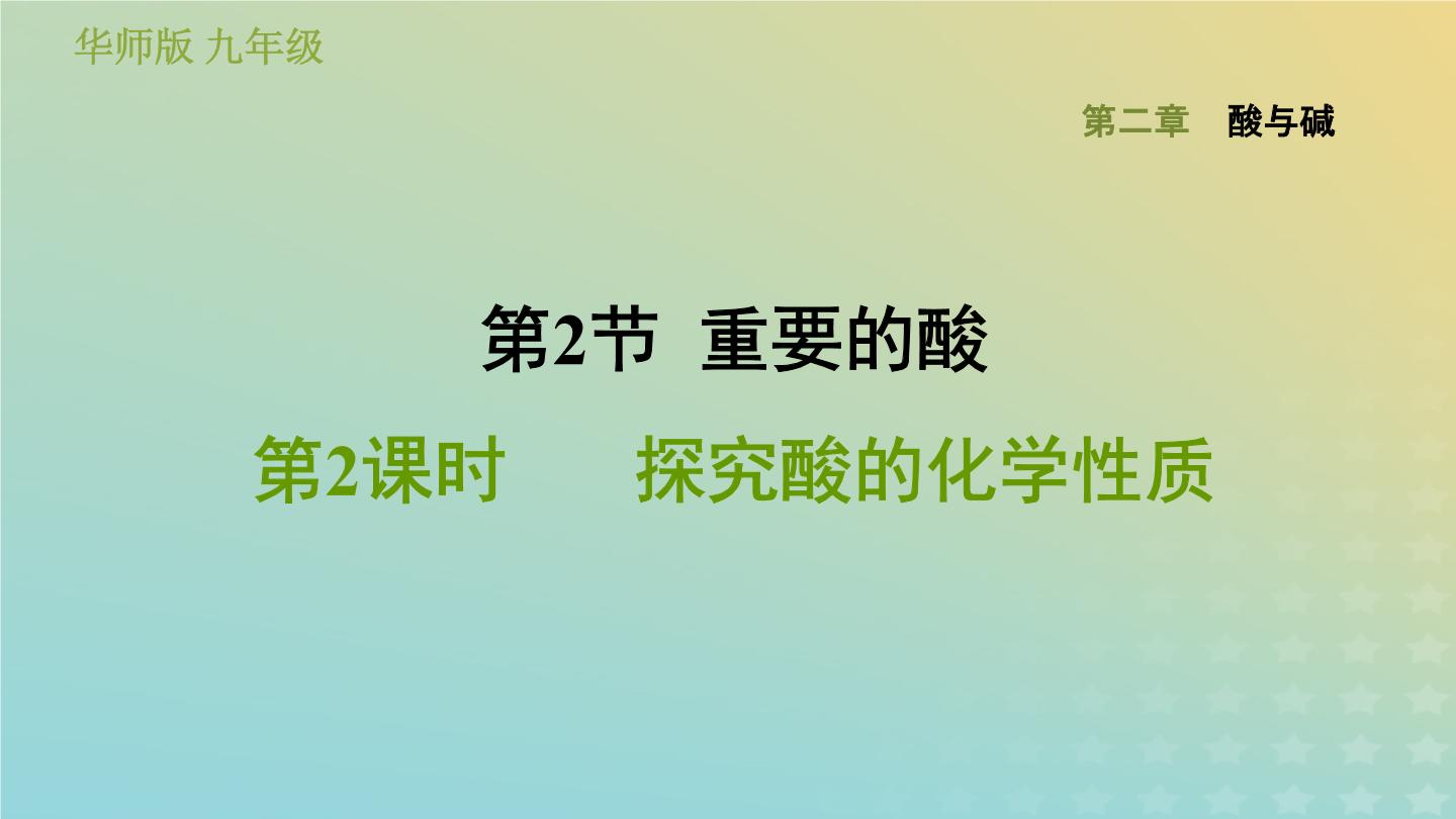 初中科学华师大版九年级上册2 重要的酸习题ppt课件