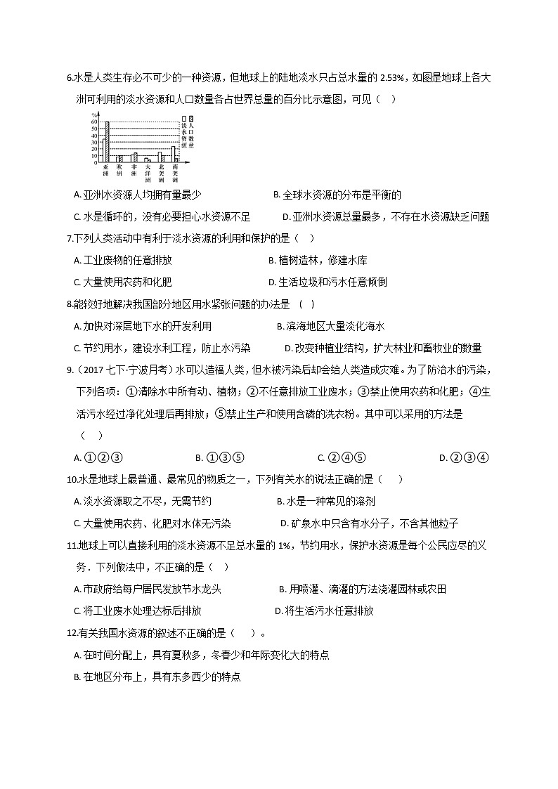 浙教版科学 八年级上册 1.7 水资源的利用、开发和保护(第2课时) 课件+教案+练习02