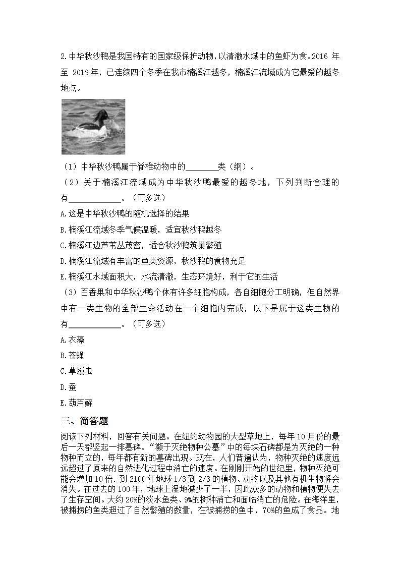 浙教版科学七年级上2.6《生物的适应性和多样形》课件+教案+同步练习02