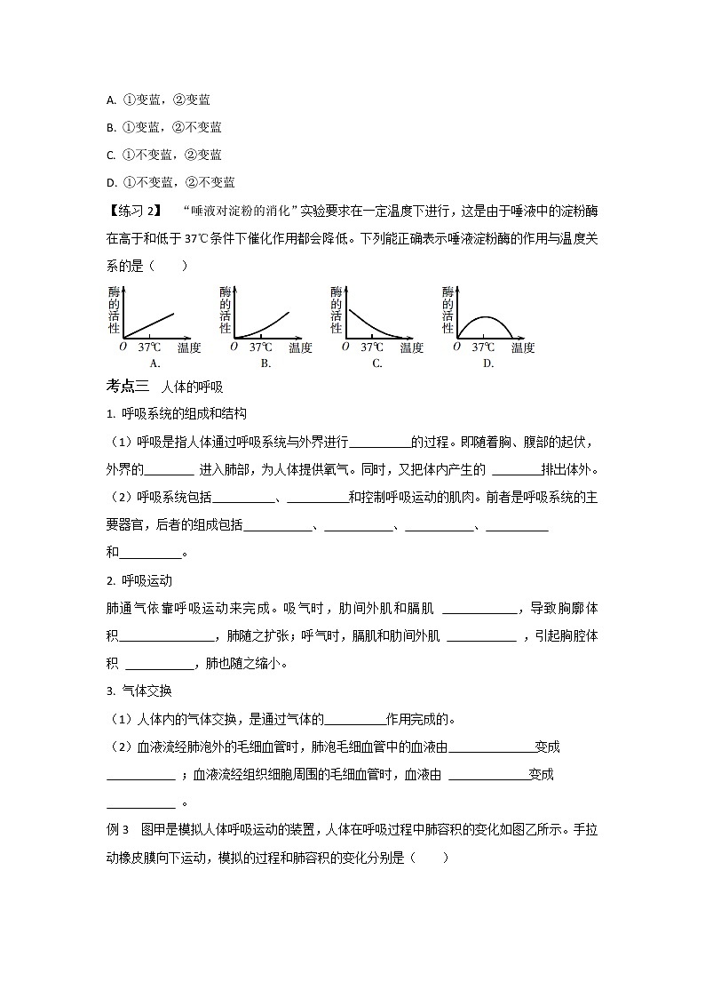 华东师大版科学八年级上册 第5章 人体的物质和能量的转化 复习梳理练习(含答案)第2页