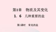 浙教版九年级上册第6节 几种重要的盐课前预习课件ppt