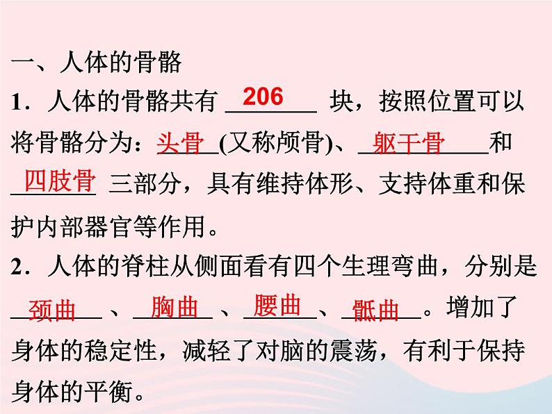 2021—2022学年新版浙教版九年级科学下册第3章人的降3.5人的运动系统和保健作业课件新版浙教版第2页
