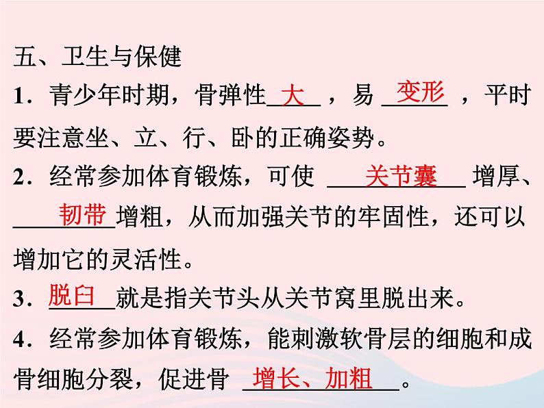 2021—2022学年新版浙教版九年级科学下册第3章人的降3.5人的运动系统和保健作业课件新版浙教版第6页