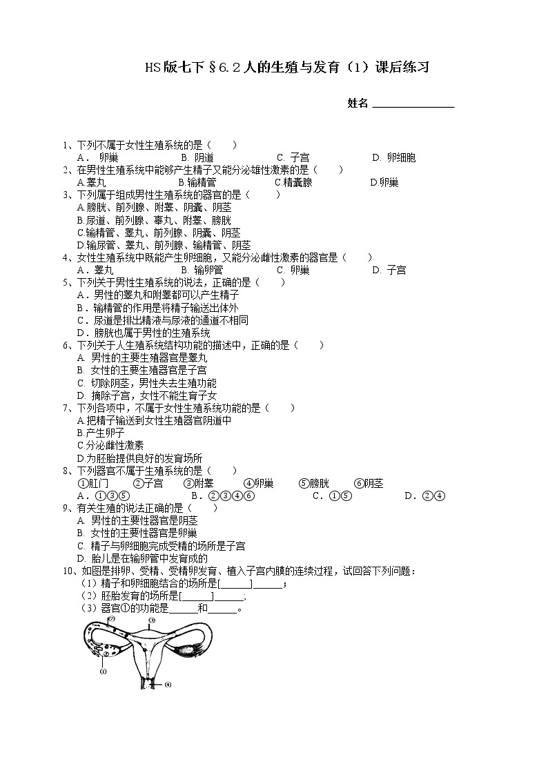 6.2人的生殖与发育 第1课时（课件+预学案+练习）01