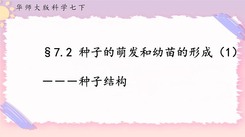HS版七下7.2种子的萌发和幼苗的形成(1)第1页