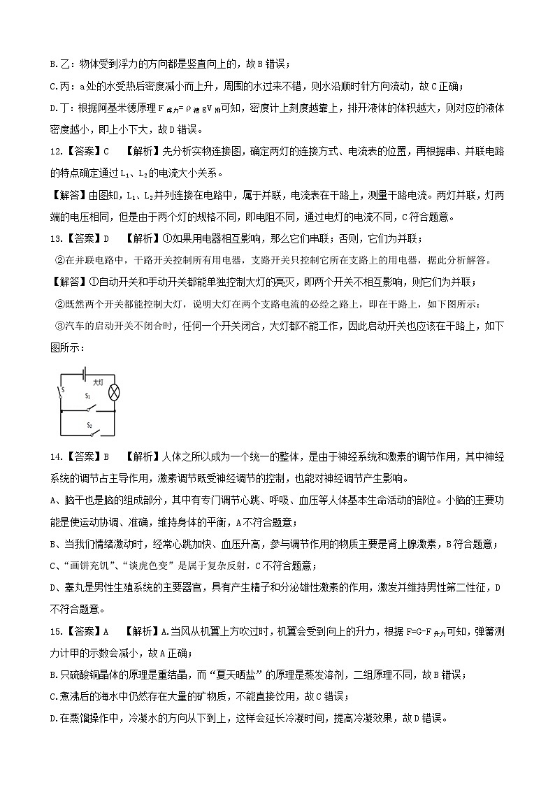 【期末押题卷】浙教版科学八年级上学期-期末测试卷(浙江专用)0203